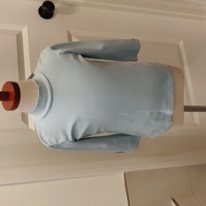 American Girl Light Blue Turtle NeCk Everyday Long Sleeves Tee Shirt Sz 7/8